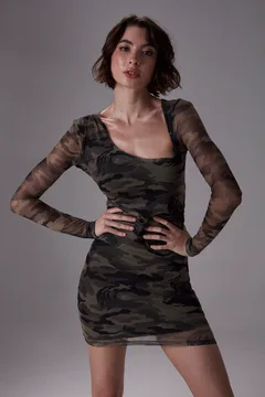 Vestido Micro Print Camo