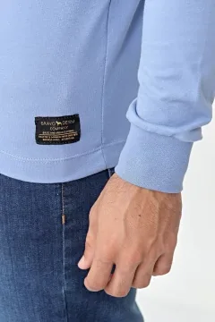 Remera M/L Confort con elastano Celeste aero