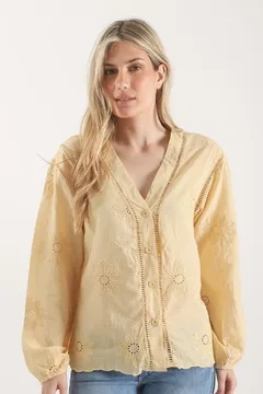 Camisa Bordada BREY AMARILLA - 70190