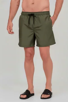 Short de baño liso con spandex BABOR verde militar