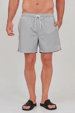 Short de baño liso con spandex BABOR gris