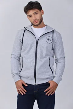 Campera cierres engomados Gris Melange (Solo talles S, M y 2XL)