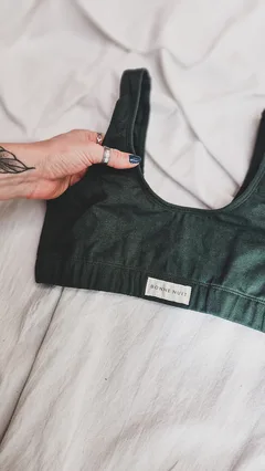 Top Paula Algodón verde