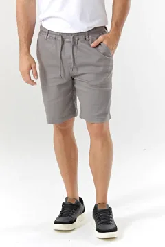 Bermuda de gabardina Egon gris topo