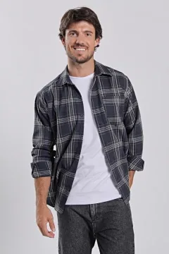 Camisa M/L viyela Lexie Azul Marino