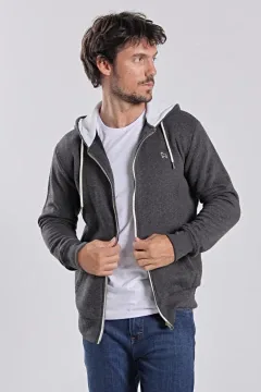 Campera de algodón melange negra