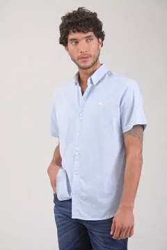 Camisa Seth Lino Celeste (Solo talles S y M)