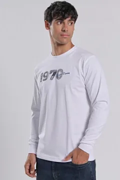 Remera manga larga Numbers Blanca