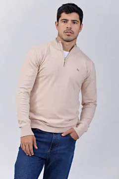 Sweater Medio Cierre Beige (Solo talle S)