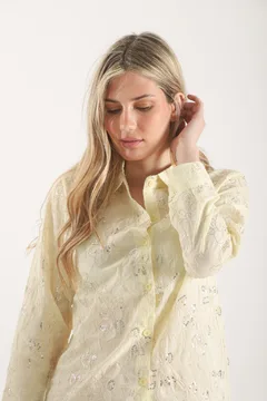 Camisa Bordada MAYAR AMARILLA - 5195