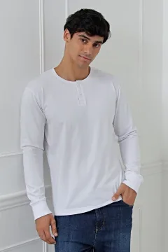 Remera minera manga larga confort blanco