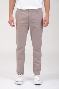 Pantalón Chino Satén Gris Ceniza
