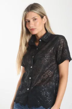 Camisa Encaje Con Brillo AREZI - 5169