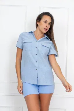 Camisa Jaspeada Manga corta