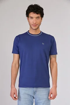 Remera con vivo jersey con elastano Azul Noche (Solo talle S)