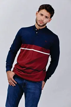 Buzo rayado Slim lirio Azul Noche (Solo talles XS, S y M)