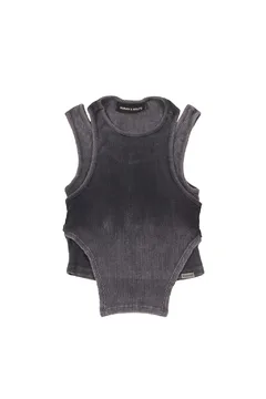 Top Double Trouble Acid Grey