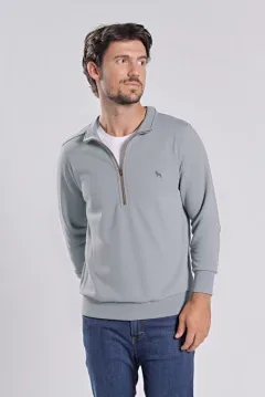 Buzo de frisa medio cierre Niebla (Solo talles M, XL y 3XL)