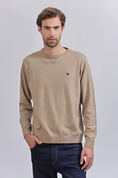Sweater cuello redondo Beige (Solo talle S)