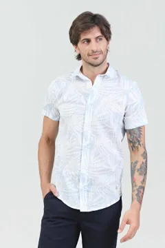 Camisa lino Amparo celeste (Solo talles S y M)