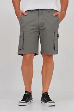 Bermuda cargo bolsillo con fuelle NIXXON gris ceniza