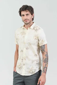 Camisa lino Amparo beige (Solo talles S, M y L)