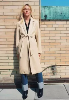 Tapado Largo Paño Premium Mujer Sobretodo Abrigo Trench (376)