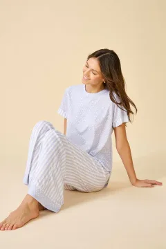 PIJAMA MANGA CORTA CON PALAZZO CANDY
