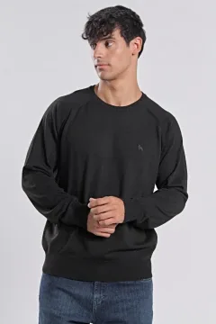 Sweater cuello redondo Boris Negro