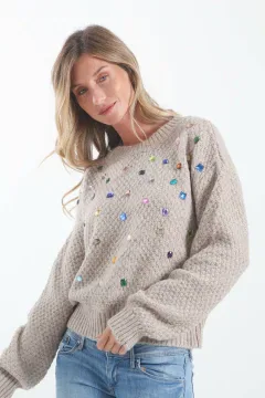 Sweater Tejido Grueso Piedras ANSELA - 81333