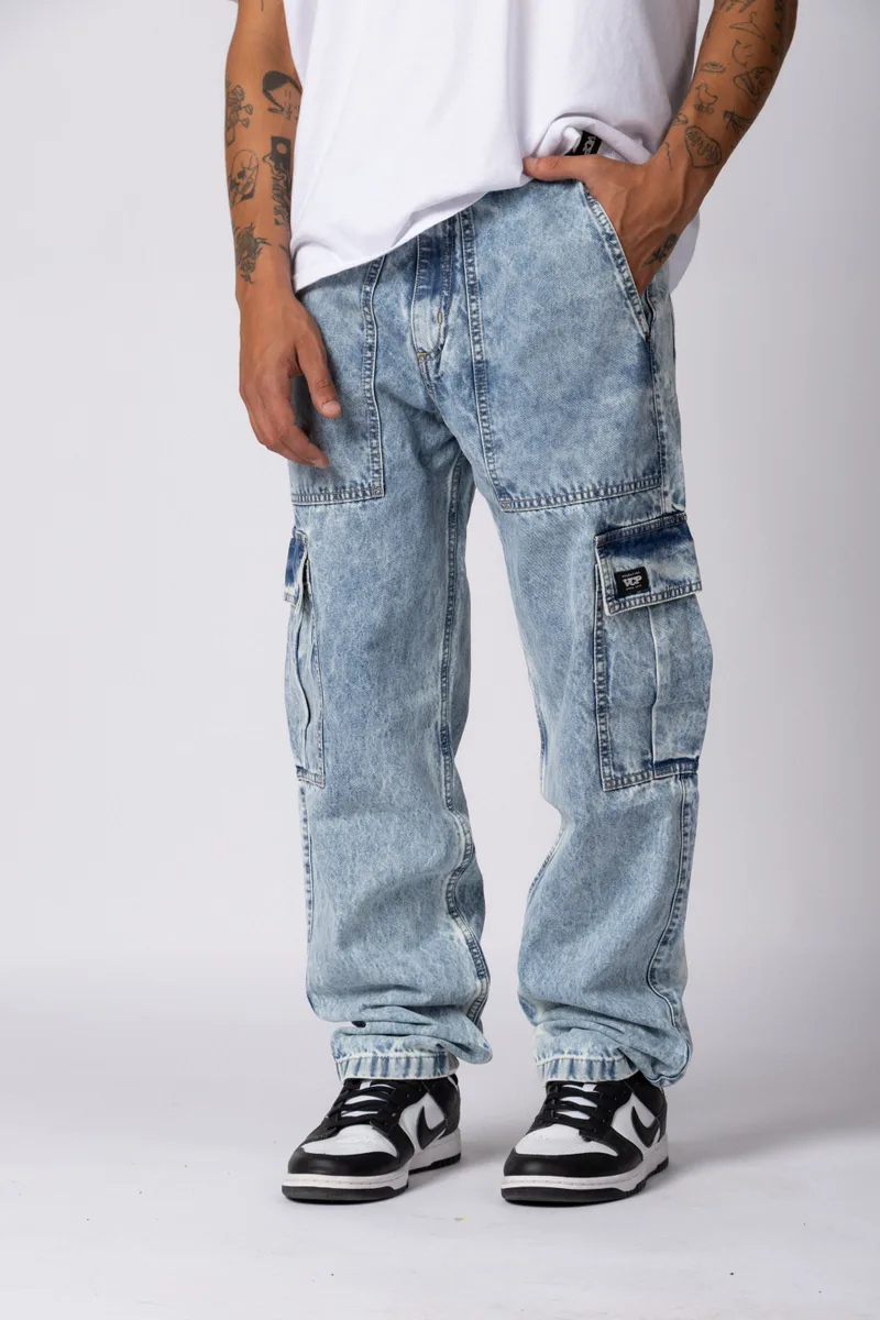 Jean Cargo Volt Snow Celeste