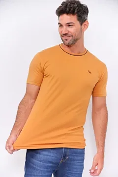 Remera con vivo jersey con elastano Tostado (Solo talles S y M)