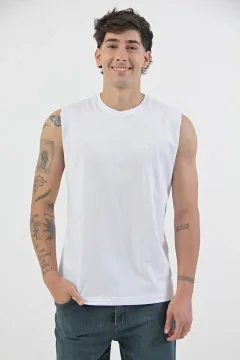 Remera sin mangas TRACE blanca