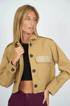 Campera Gabardina Strass