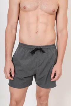 Short de baño liso c/spandex Gris topo