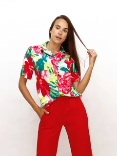 Pack 4 x Camisa Lino Estampada